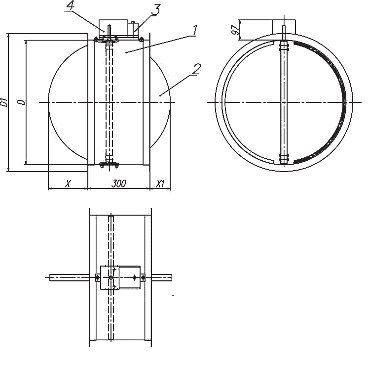 Клапан канальный SVK1-НО круглого сечения нормально открытый